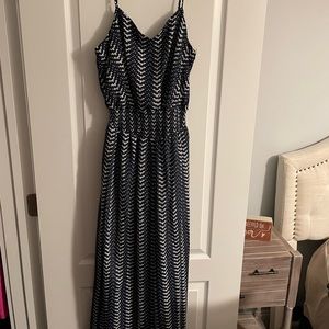 Navy blue and white jumpsuit